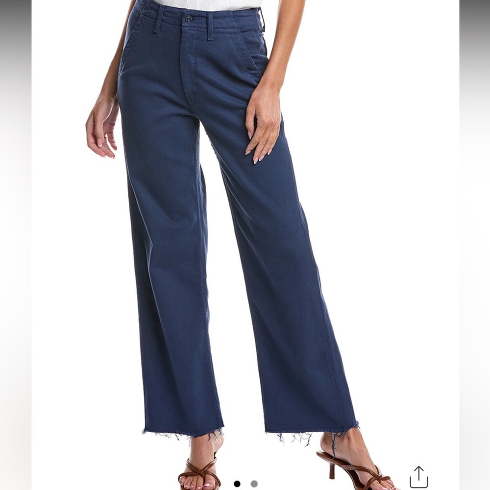 Mother The Major Zip Sneak Fray Insignia Blue Straight Jean